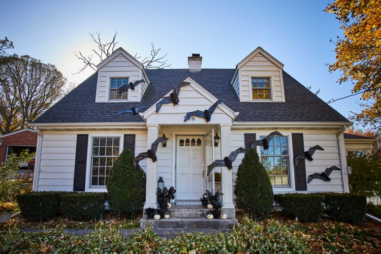 Decorated exterior: Front-of-house bat decorations set the spooky scene for your haunted-house location.